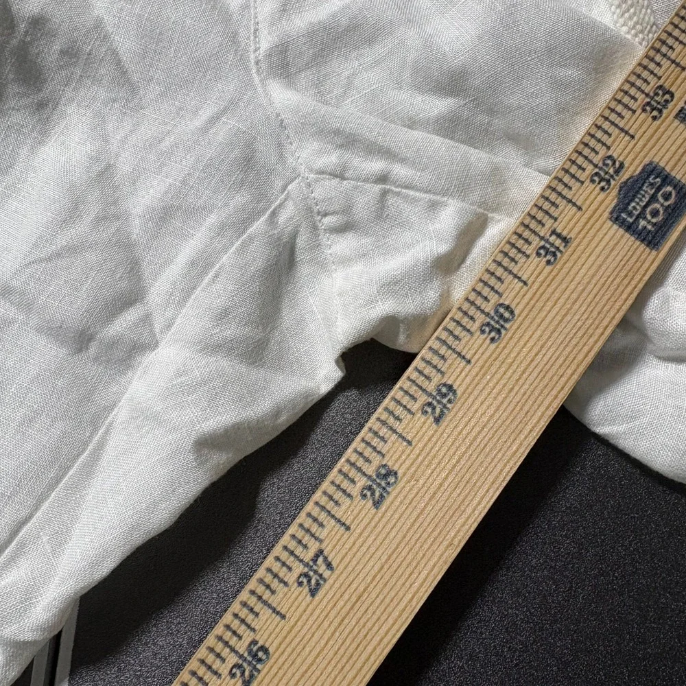 Tasso Elba Island Pants Mens White Linen Drawstring Casual Beach Trousers